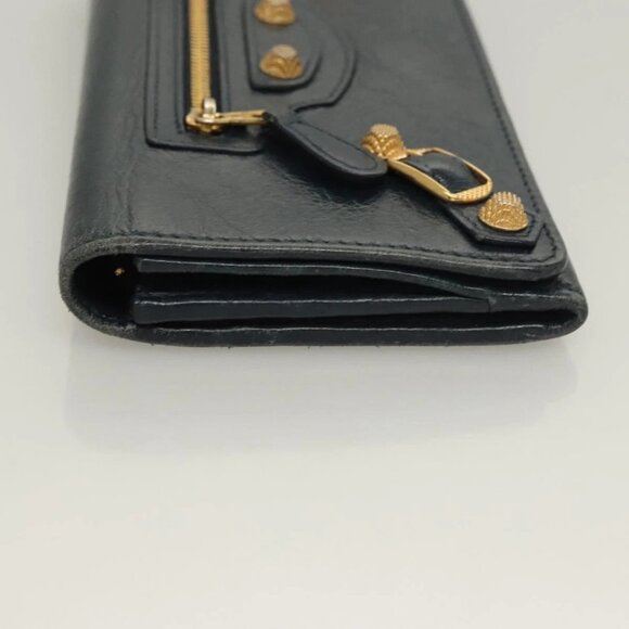 BALENCIAGA Giant Money Long Wallet Leather Navy - Picture 5 of 16